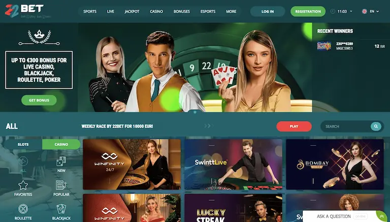 Kinh nghiệm cược hay cùng casino trực tuyến 22bet