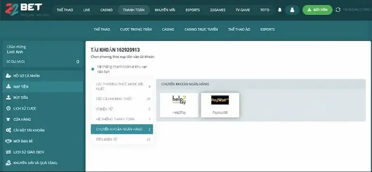 Điều kiện cần đảm bảo khi rút tiền ở nhà cái 22bet