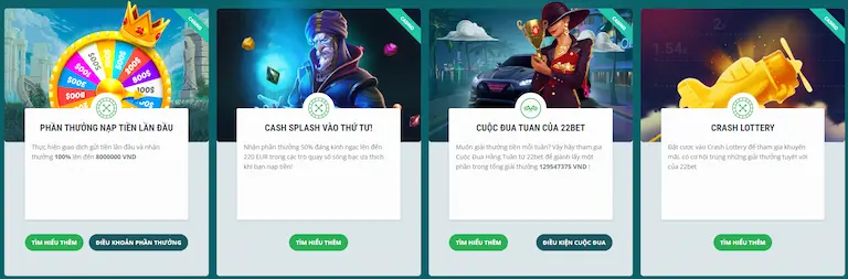 Chương trình khuyến mãi tại sảnh casino 22bet